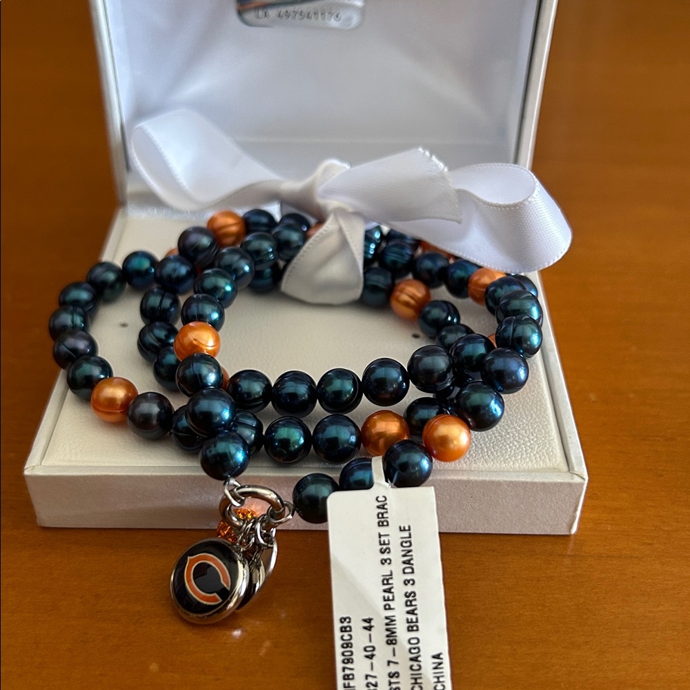 Chicago bears pearl bracelets